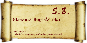Strausz Boglárka névjegykártya